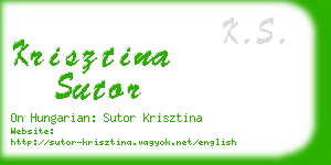 krisztina sutor business card
